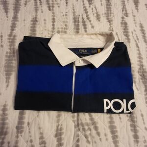 Ralph Lauren Polo Shirt - Blue and White